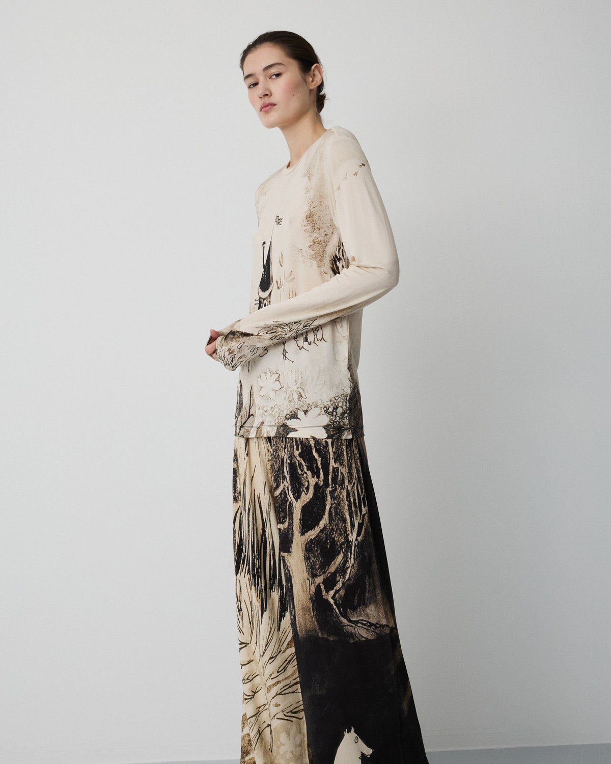 Moomin Love long sleeve shirt | Sepia print