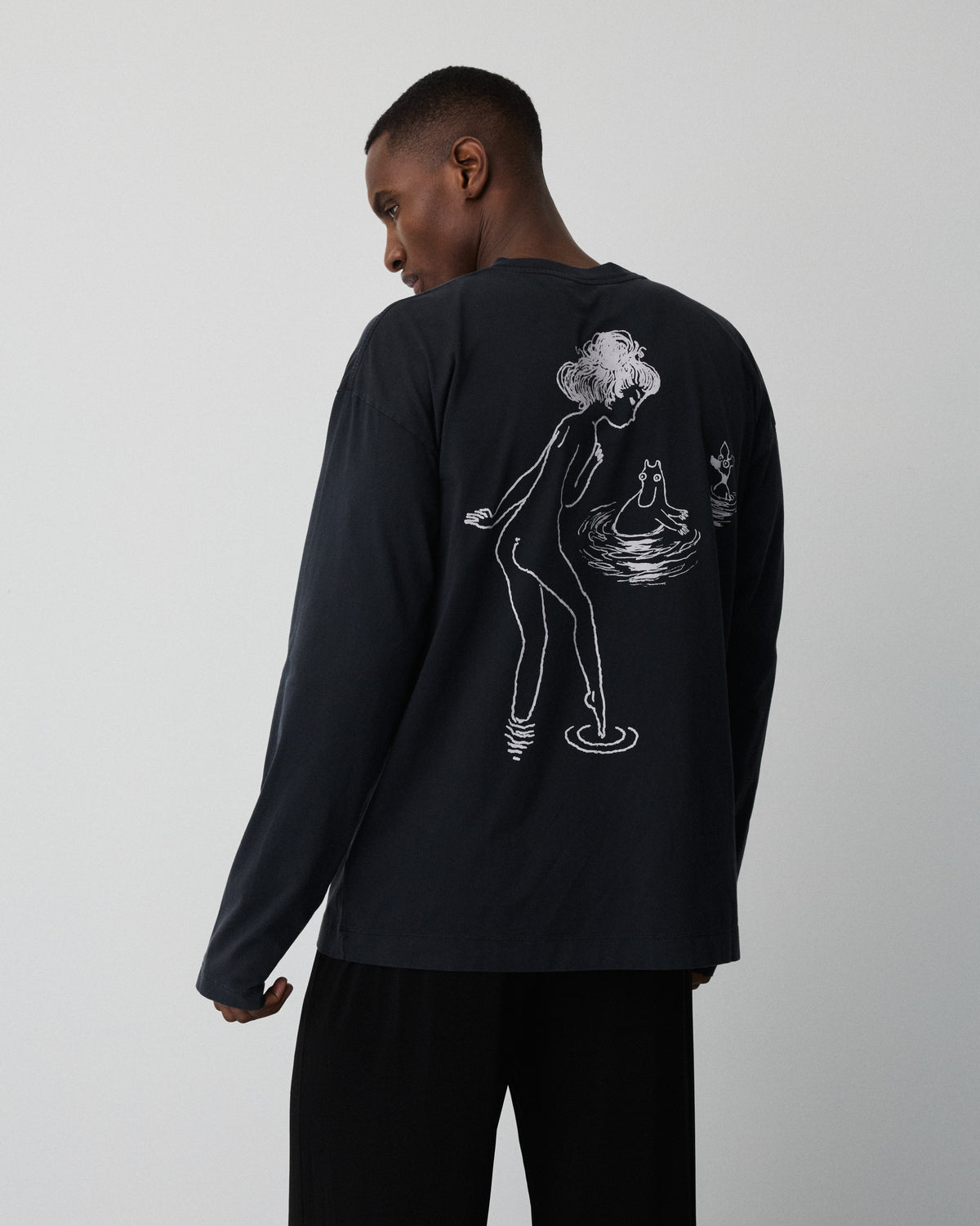 Moomin Full long sleeve t-shirt | Washed black