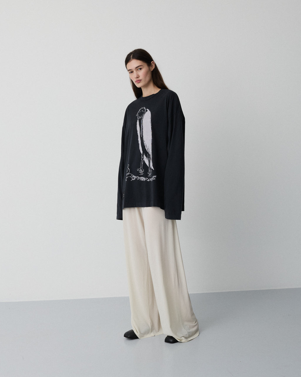 Moomin Full long sleeve t-shirt | Washed black