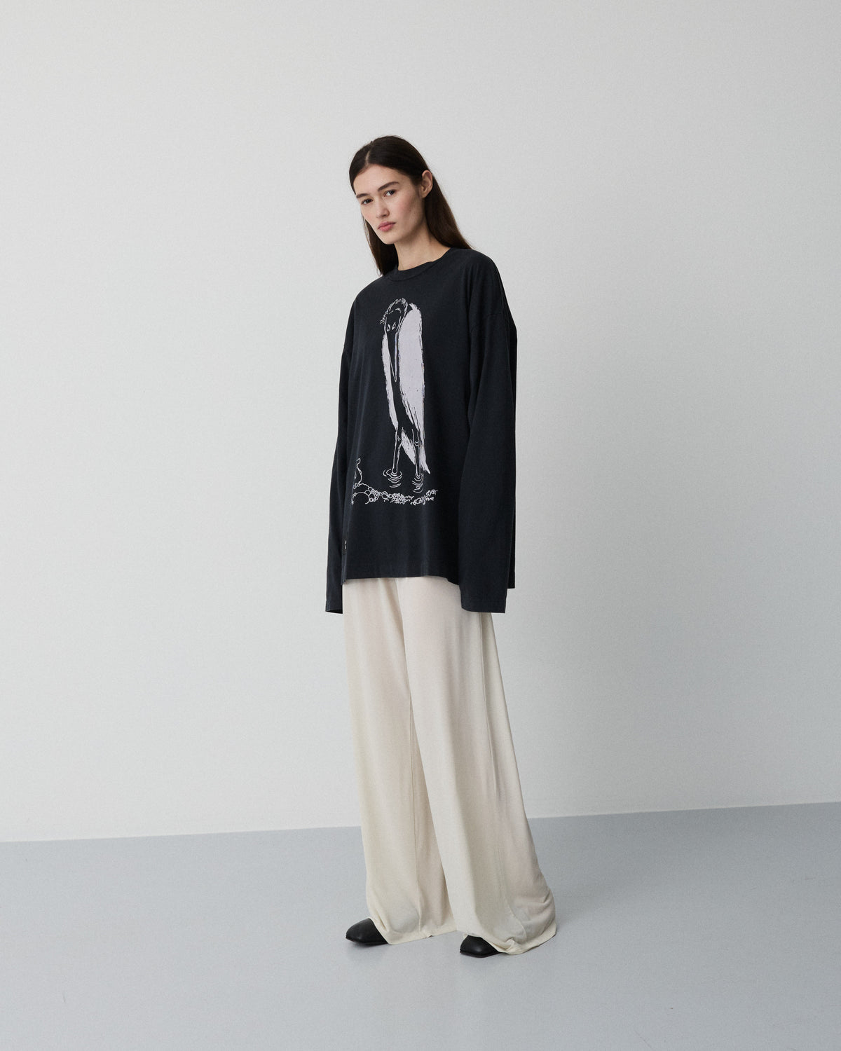 Moomin Full long sleeve t-shirt | Washed black