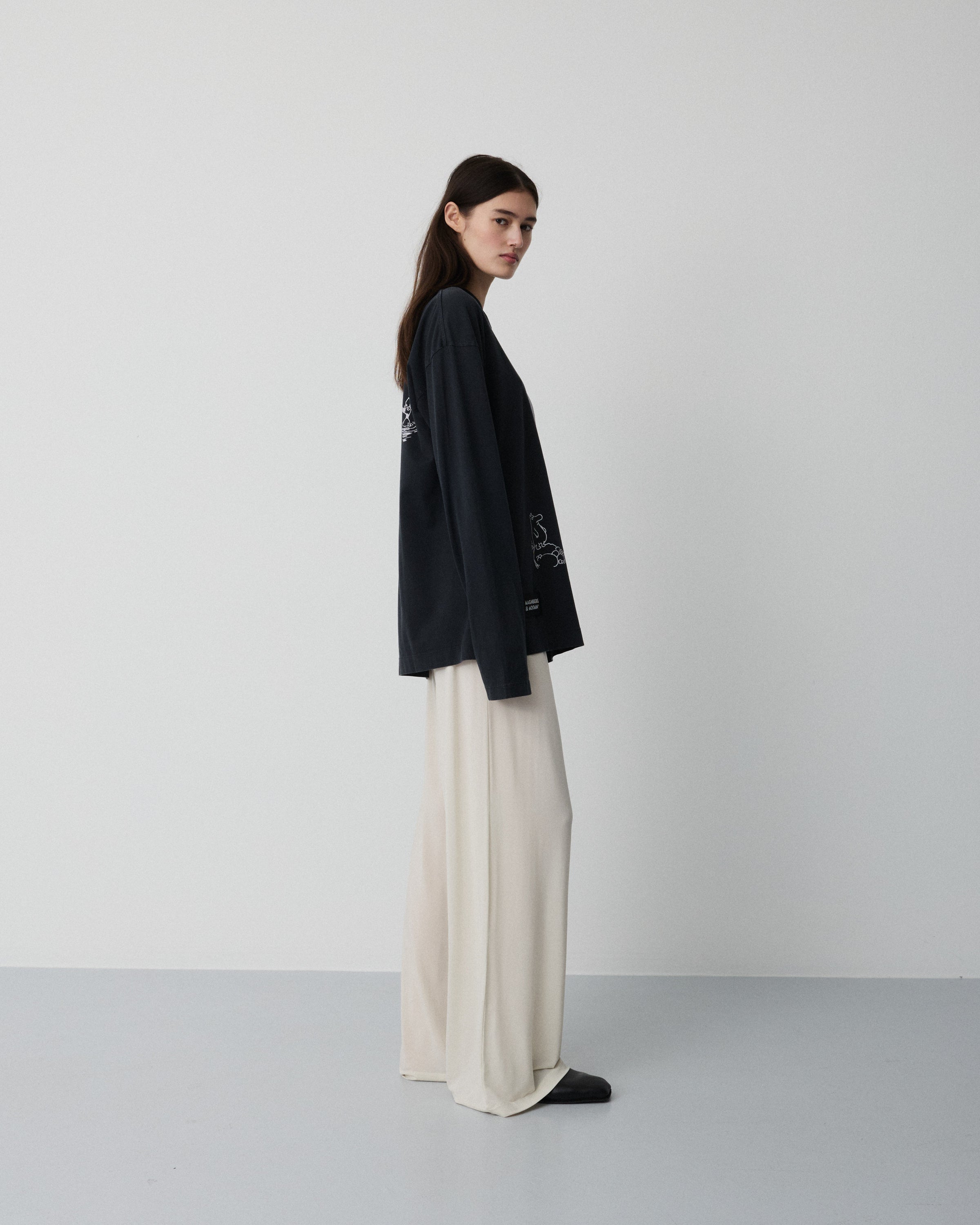 Moomin Full long sleeve t-shirt | Washed black