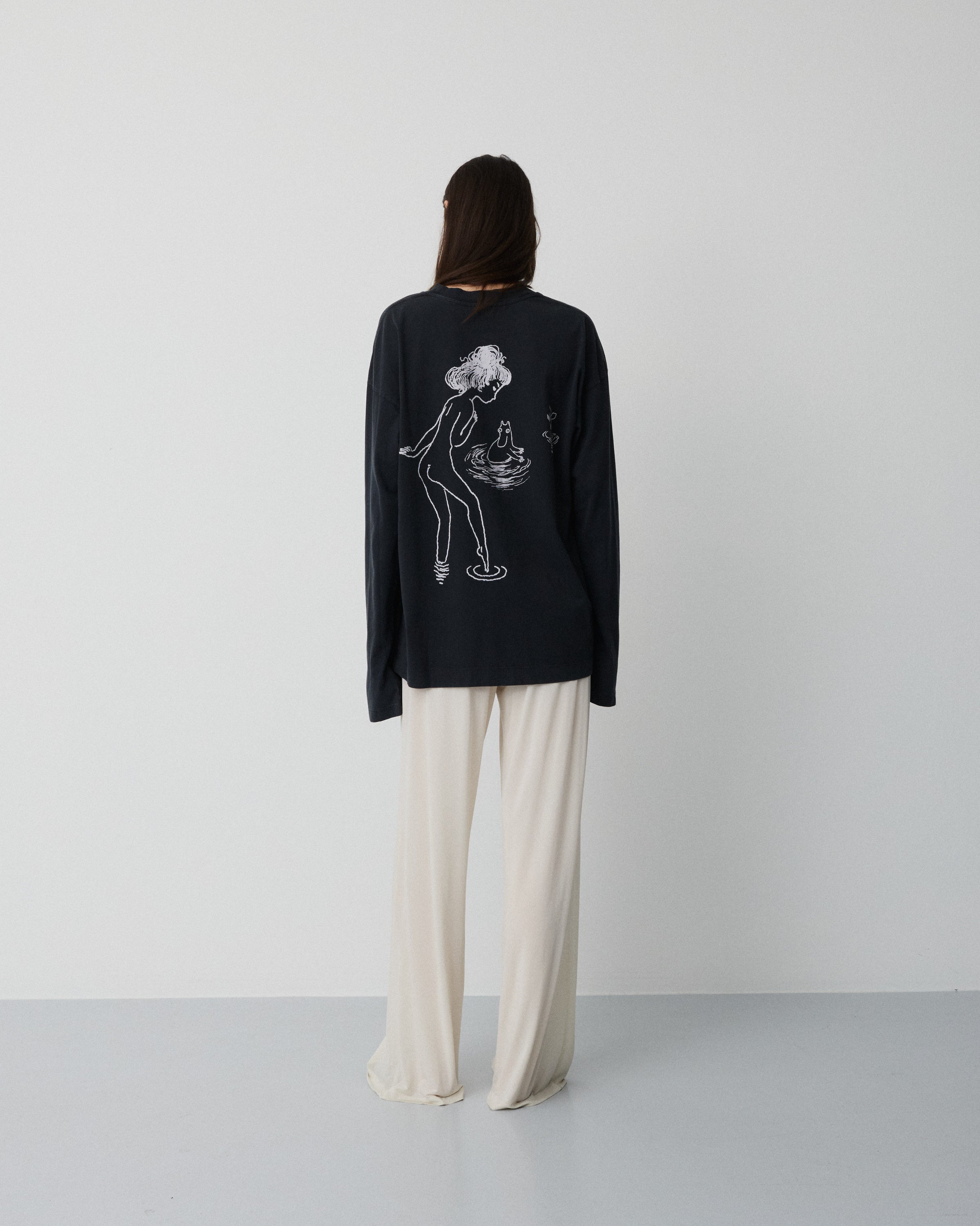 Moomin Full long sleeve t-shirt | Washed black