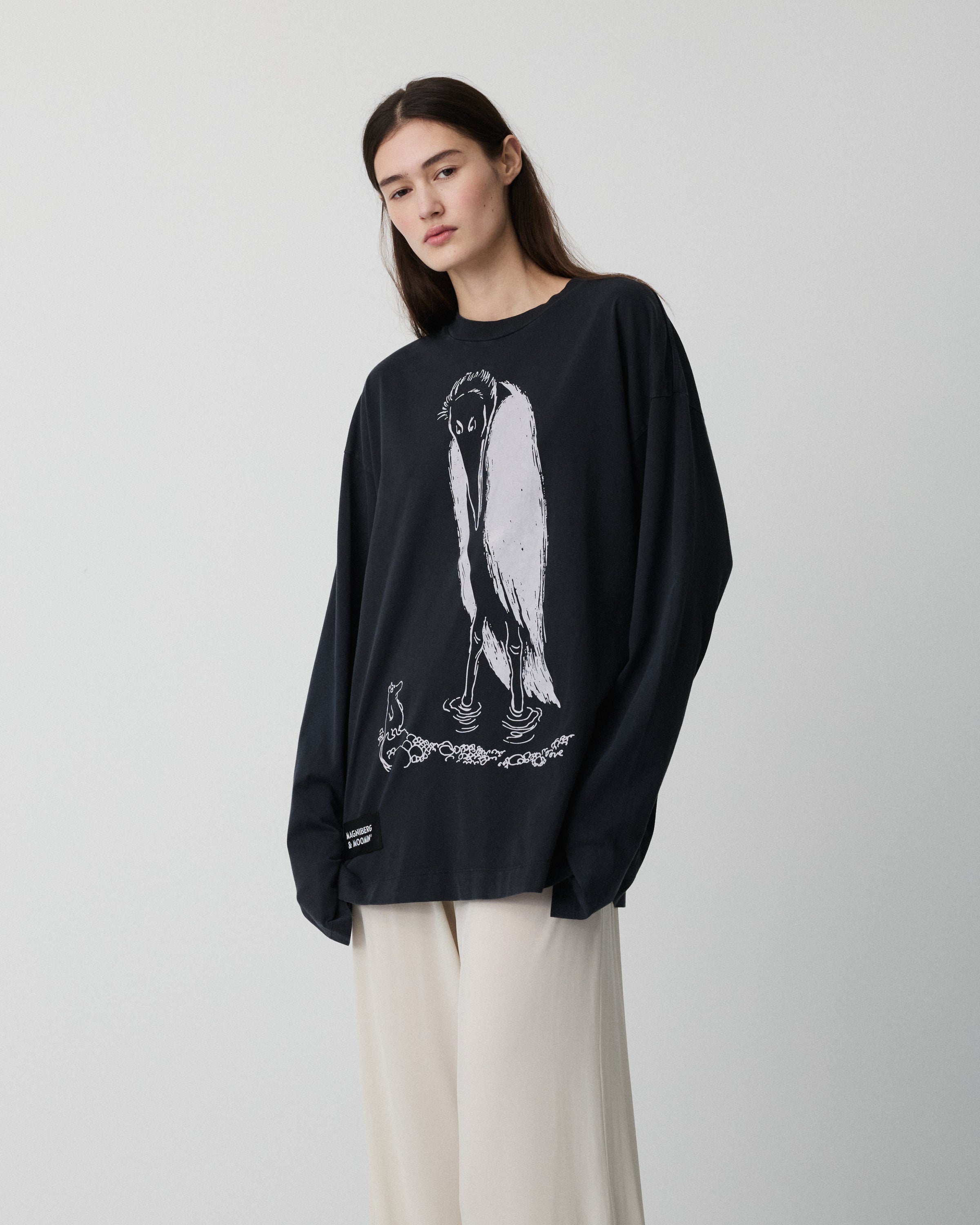 Moomin Full long sleeve t-shirt | Washed black