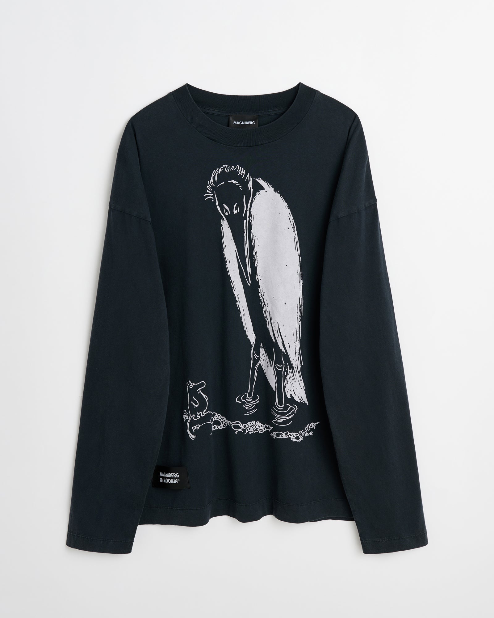 MAGNIBERG & MOOMIN 長袖カットソー Moomin Full long sleeve t-shirt | Washed black | Magniberg