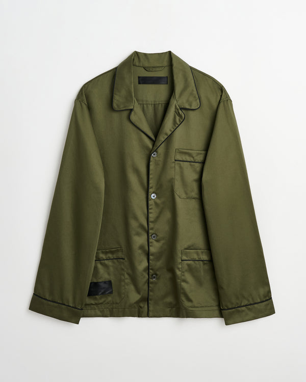 Sorbetto shirt | Olive green Sateen