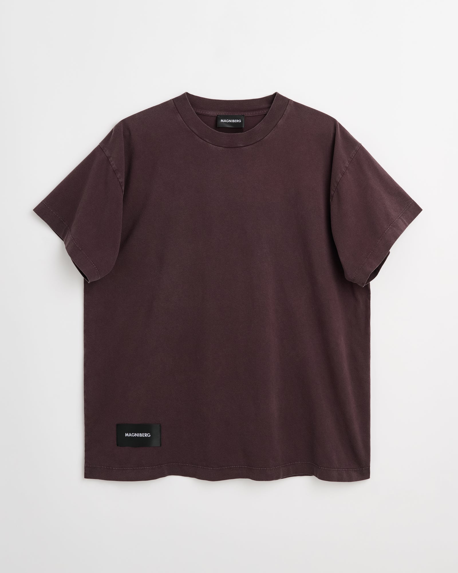 Body t-shirt | Washed cherry brown jersey