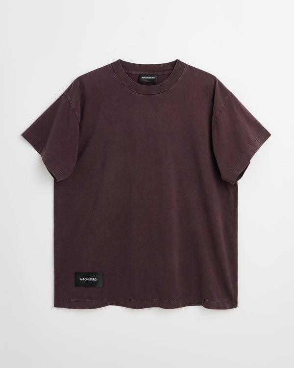 Body t-shirt | Washed cherry brown jersey