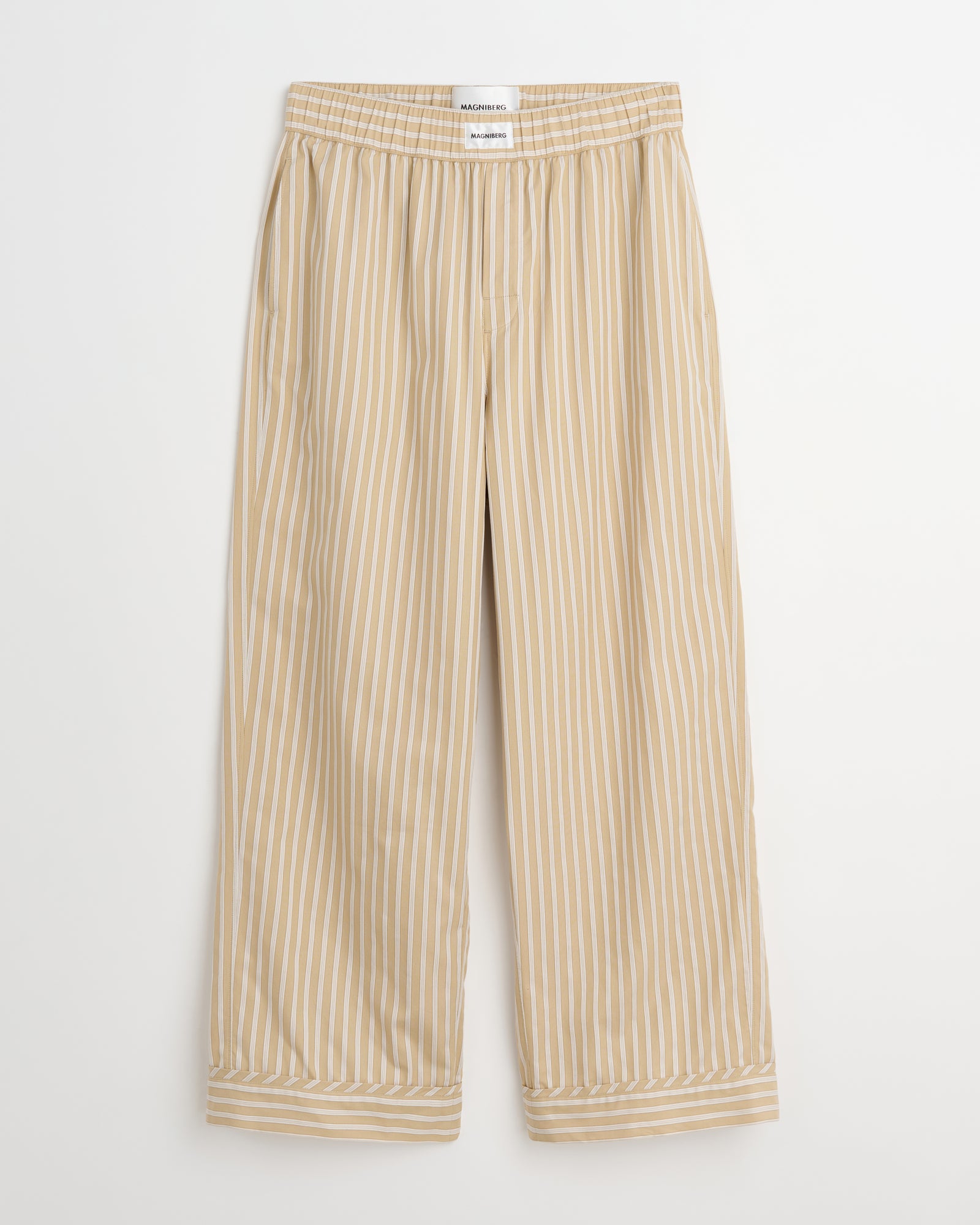 Club pants | Stripe medium beige Oxford
