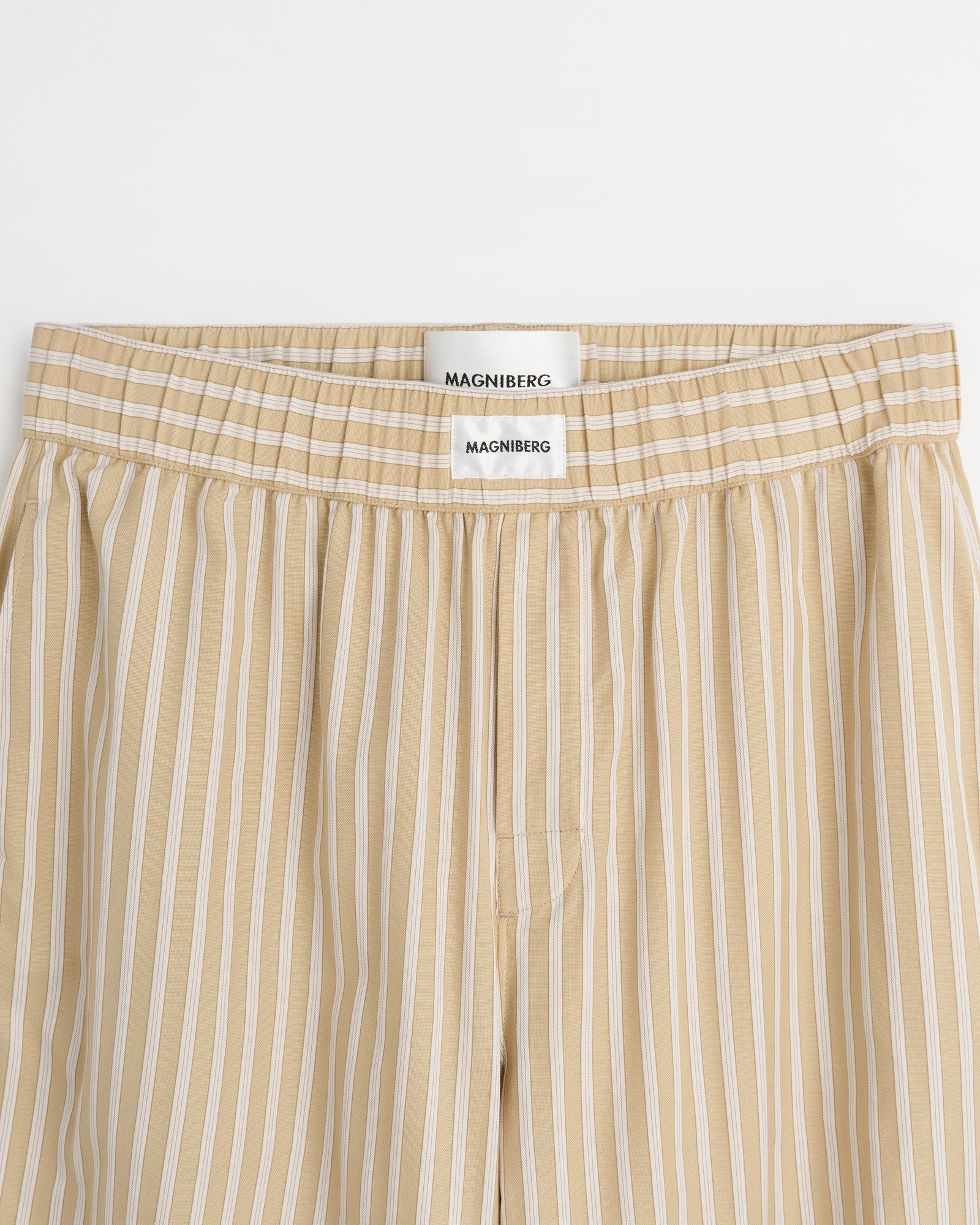 Club pants | Stripe medium beige Oxford