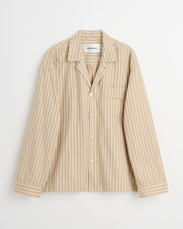 Club shirt | Stripe medium beige Oxford
