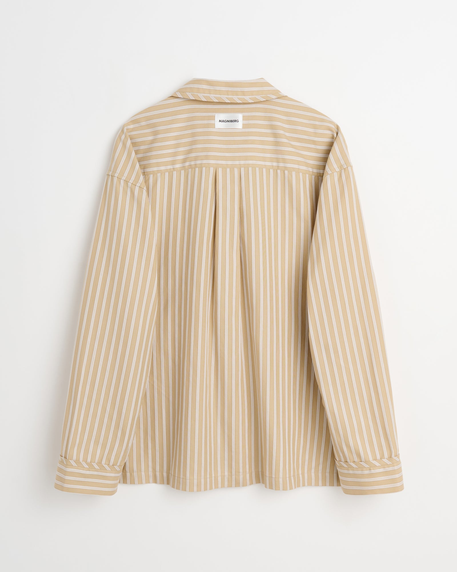 Club shirt | Stripe medium beige Oxford