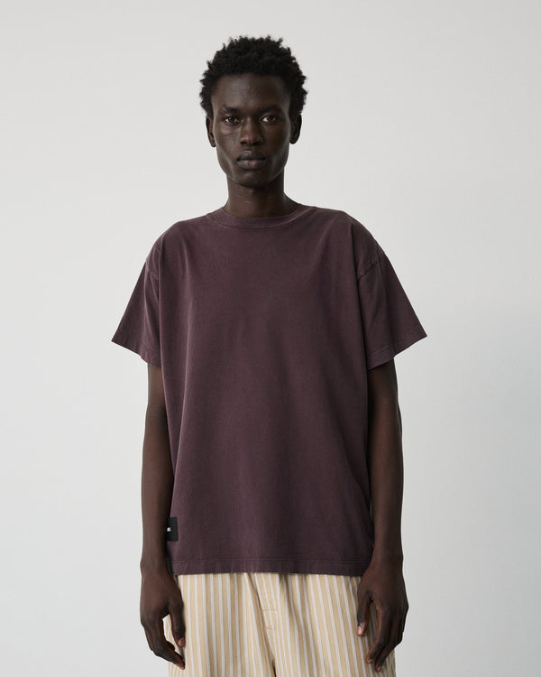 Body t-shirt | Washed cherry brown jersey