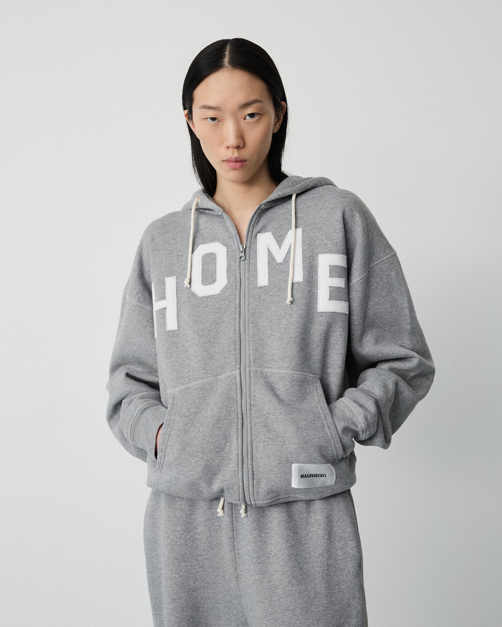 Buddy zip hoodie | Grey melange Fleece