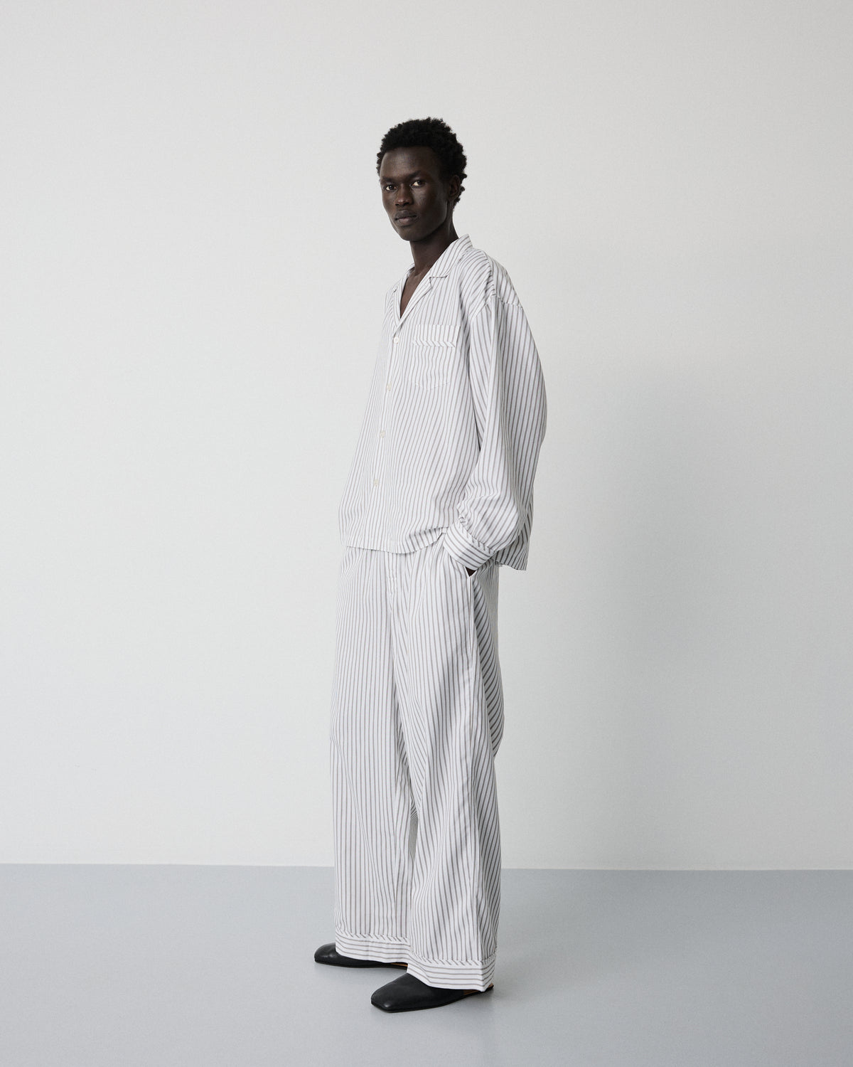 Club pants | Stripe grey Oxford