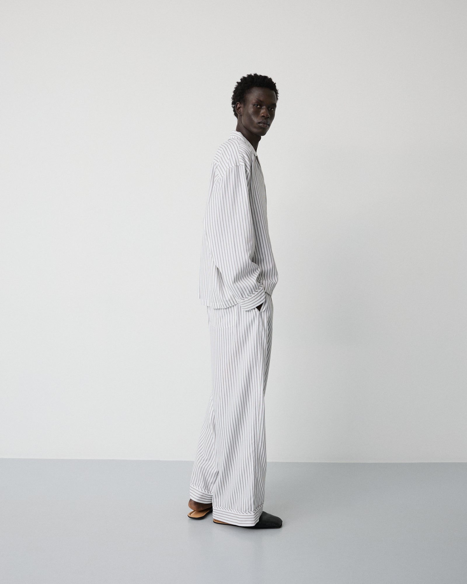 Club pants | Stripe grey Oxford