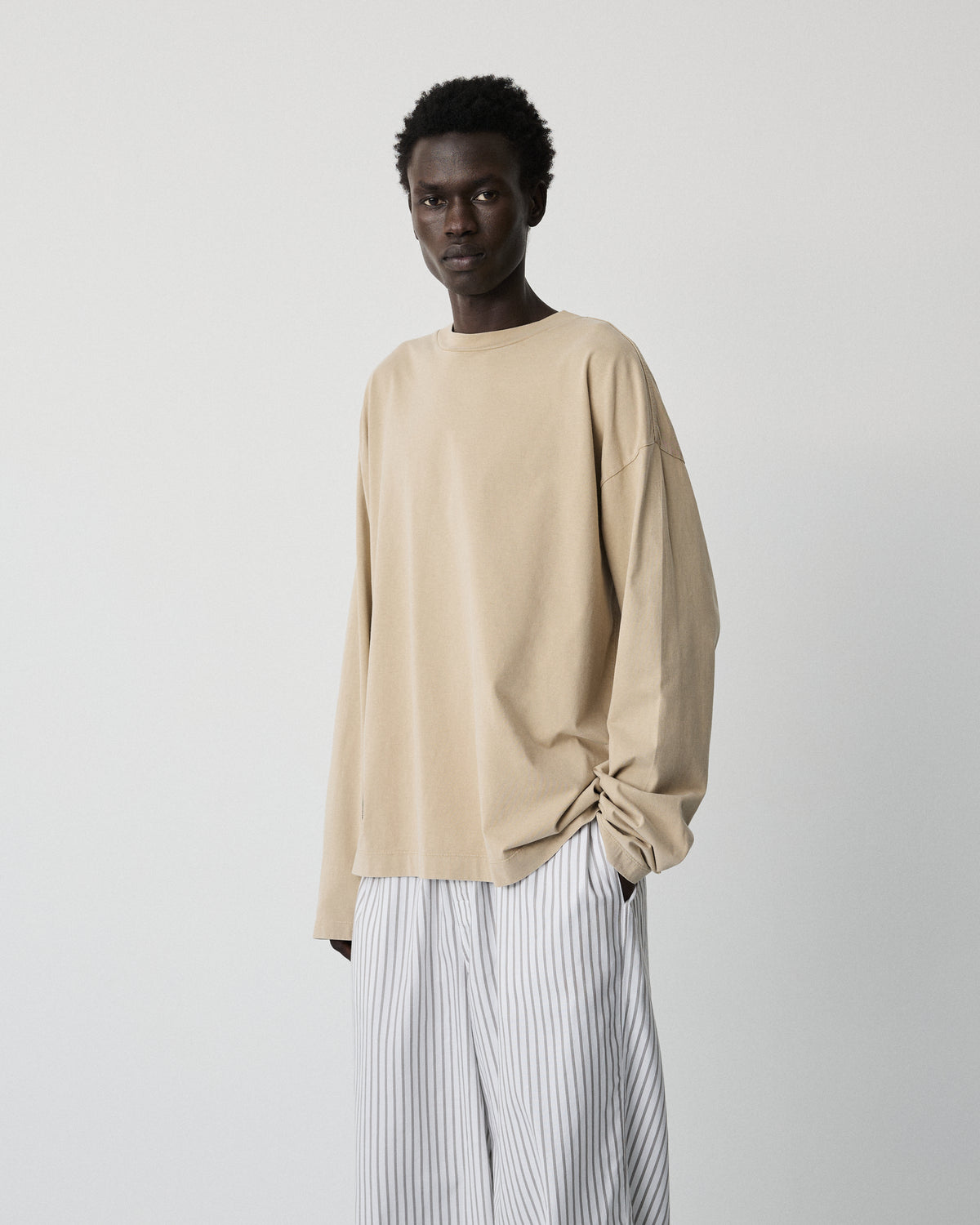 Full long sleeve t-shirt | Washed sand jersey