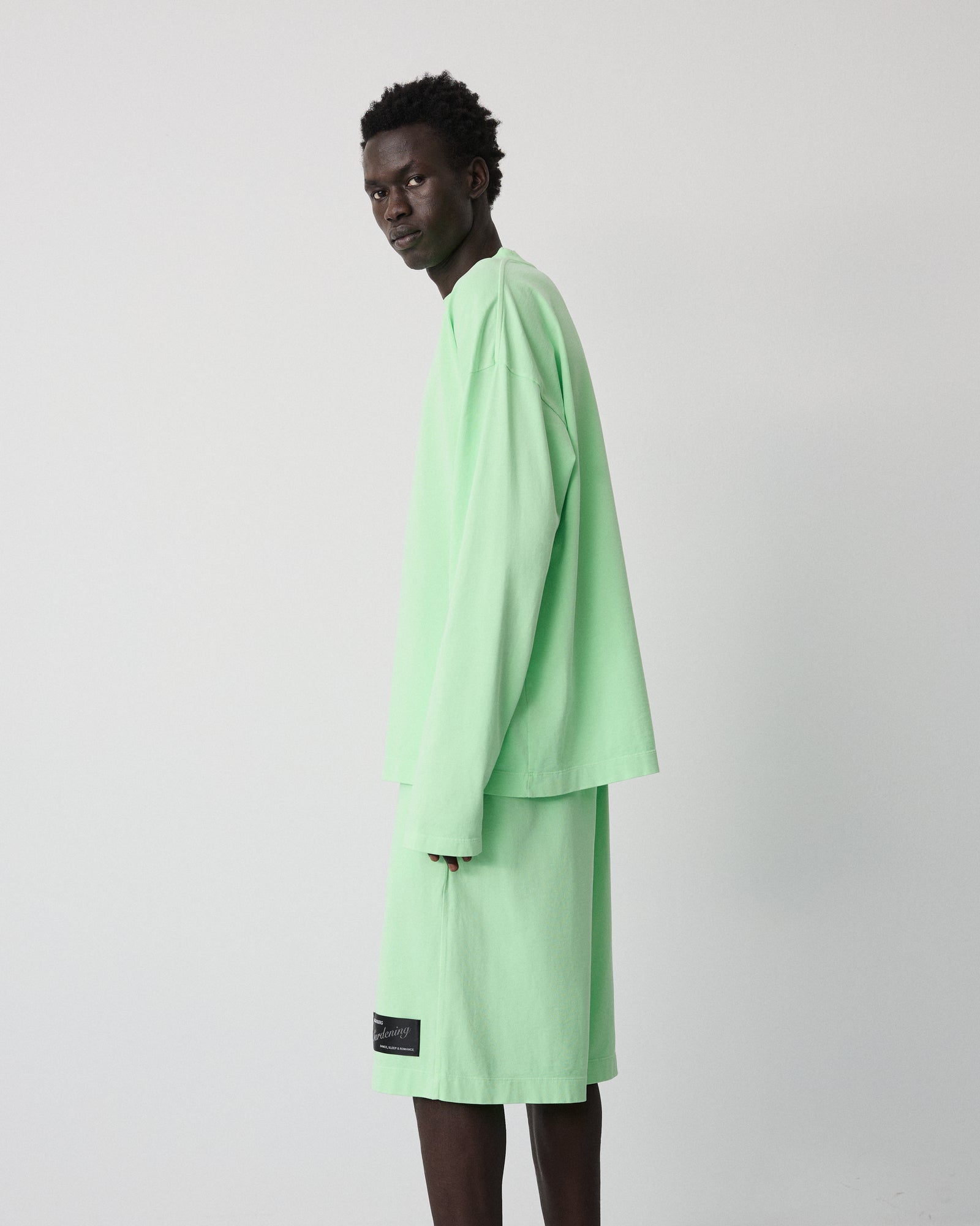 Full long sleeve t-shirt | Washed neon green Jersey