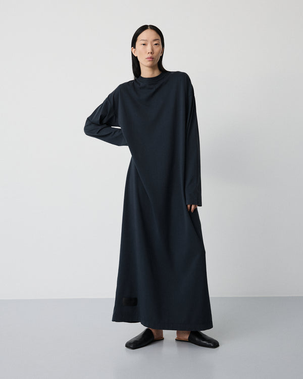 Full long sleeve dress | Washed black Jersey