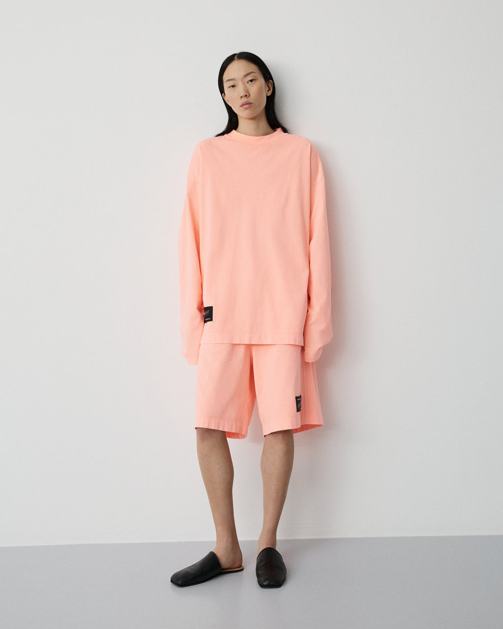 Full long sleeve t-shirt | Washed neon orange Jersey