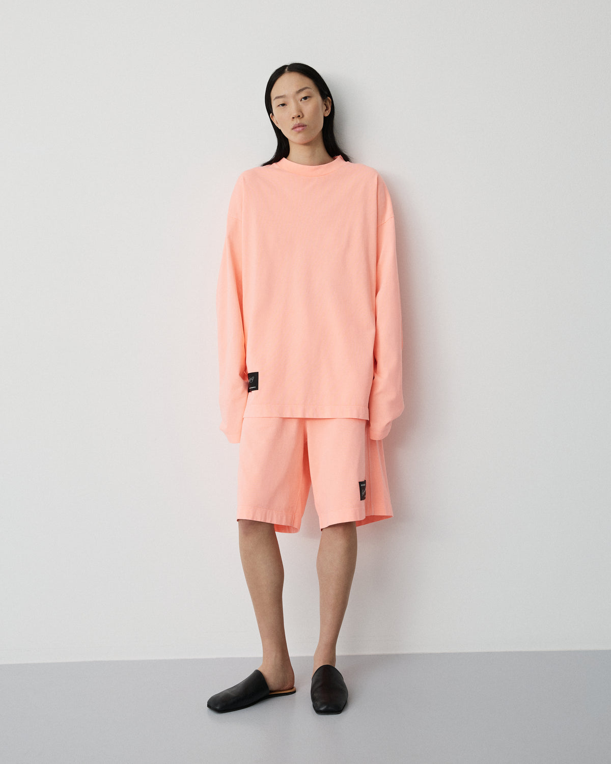 Full long sleeve t-shirt | Washed neon orange Jersey