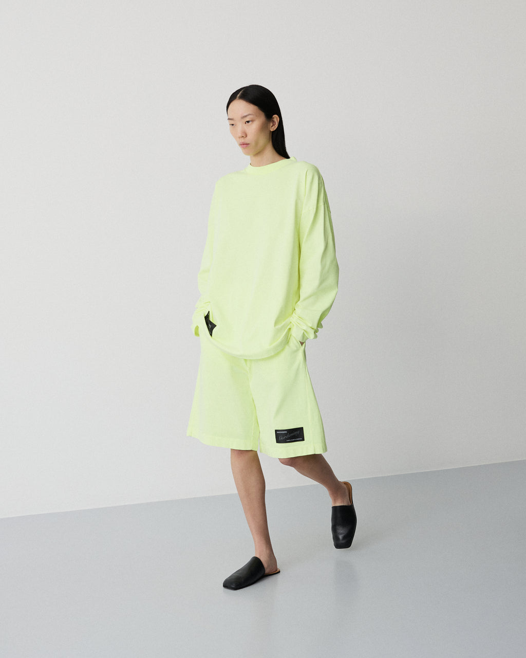 Glow shorts | Washed neon yellow Jersey