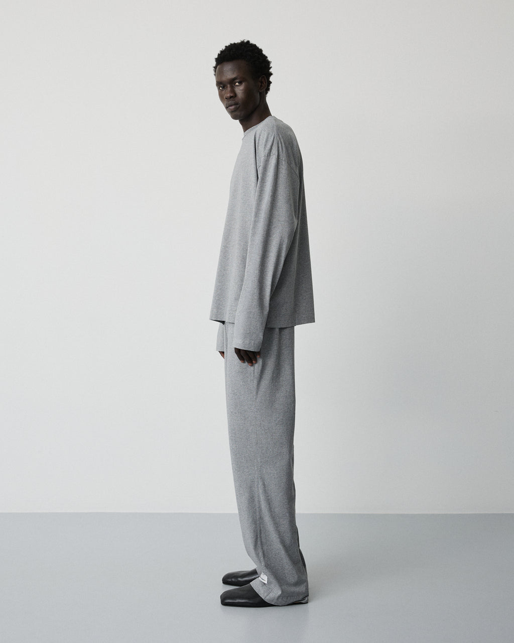 Flow pants | Washed grey melange Jersey