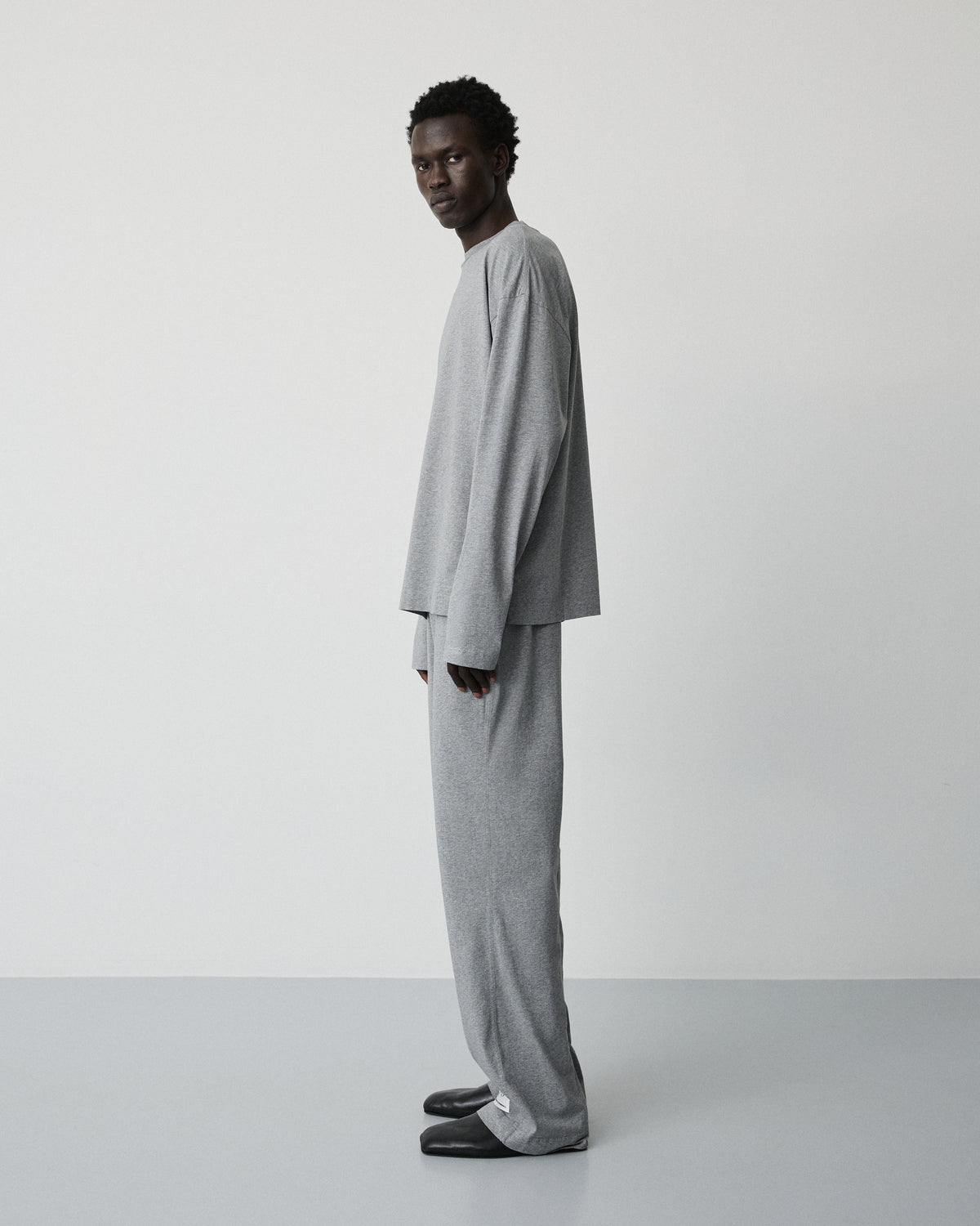 Flow pants | Washed grey melange Jersey