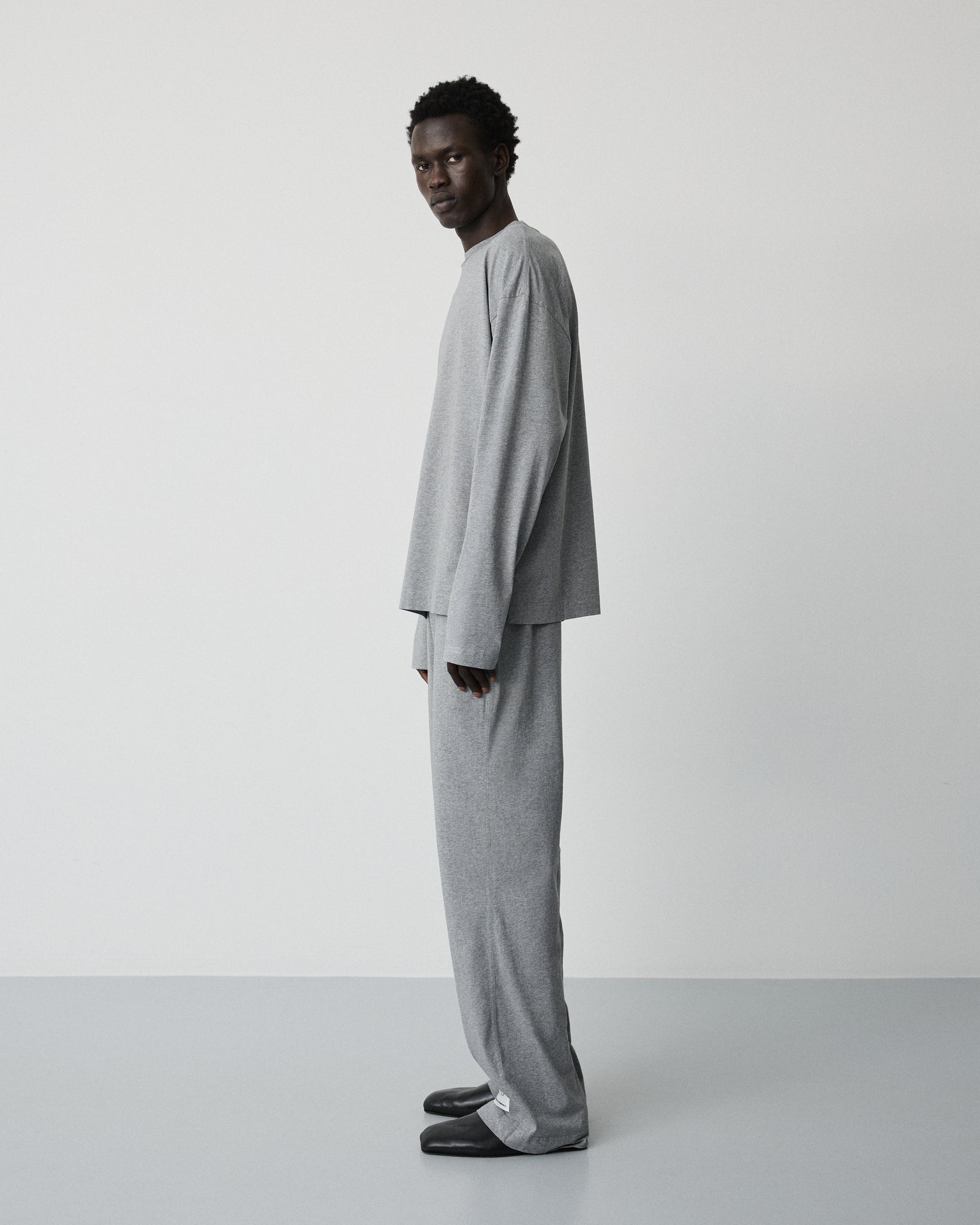 Flow pants | Washed grey melange Jersey