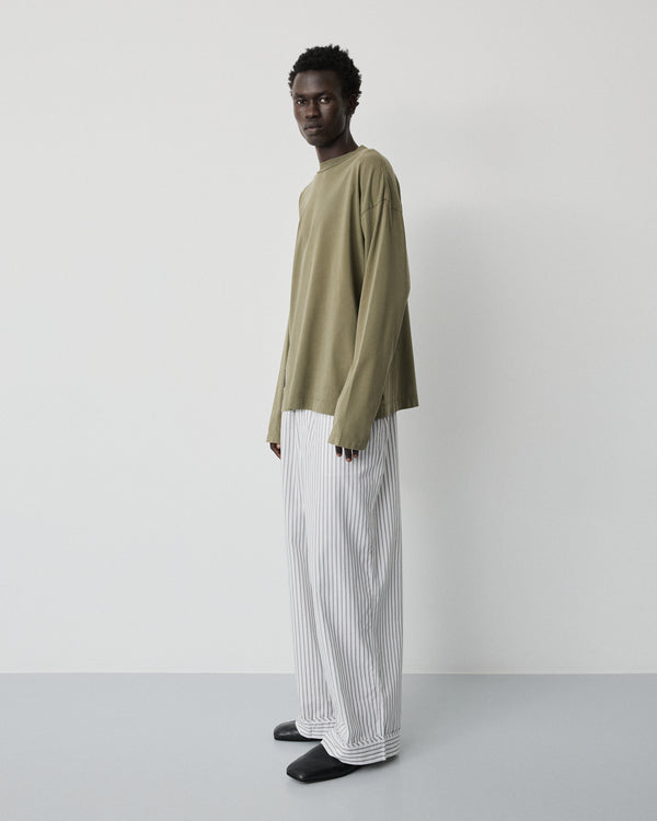 Full long sleeve t-shirt | Washed army green jersey