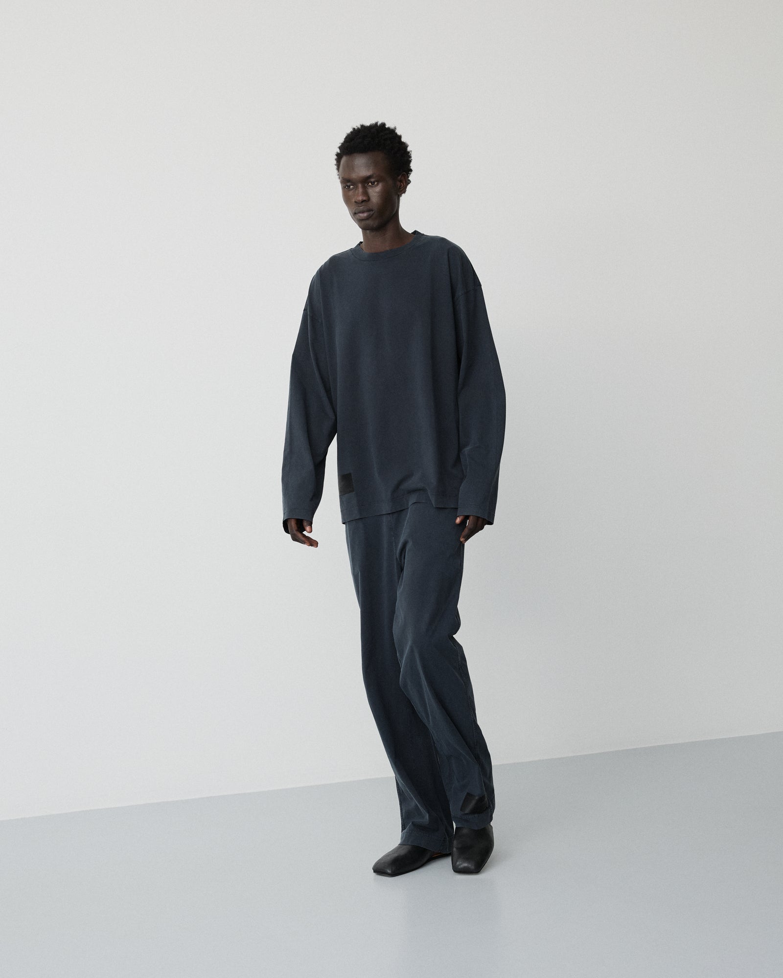 Flow pants | Washed black Jersey