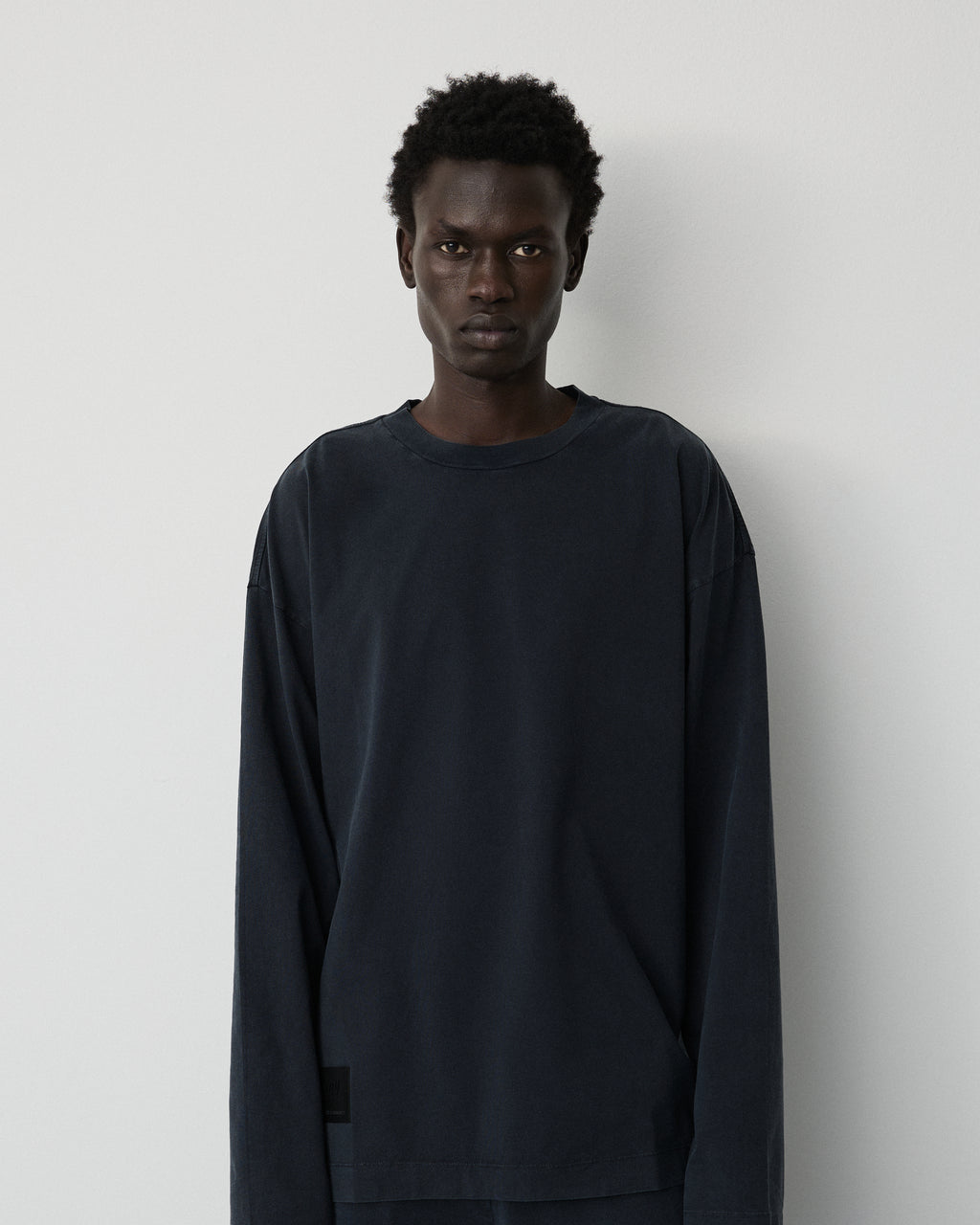 Full long sleeve t-shirt | Washed black jersey