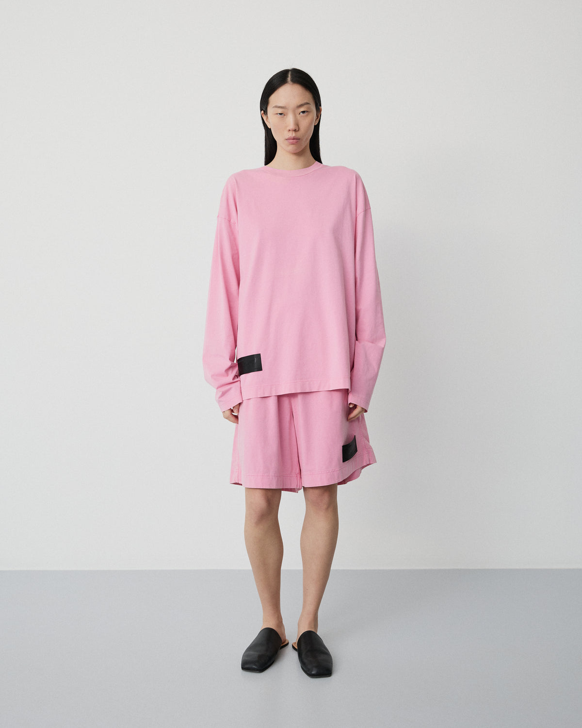 Full long sleeve t-shirt | Washed orchid pink jersey