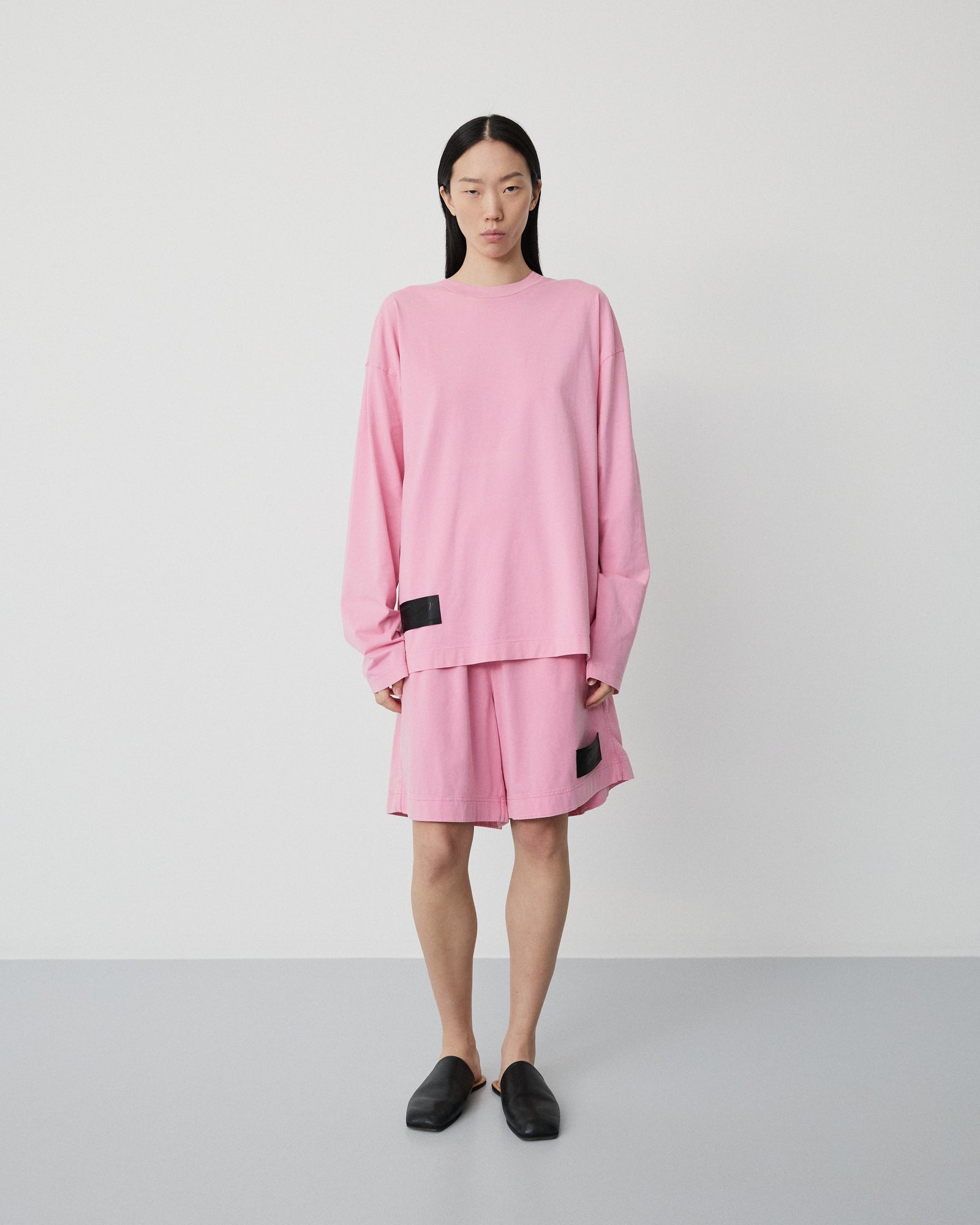 Full long sleeve t-shirt | Washed orchid pink jersey