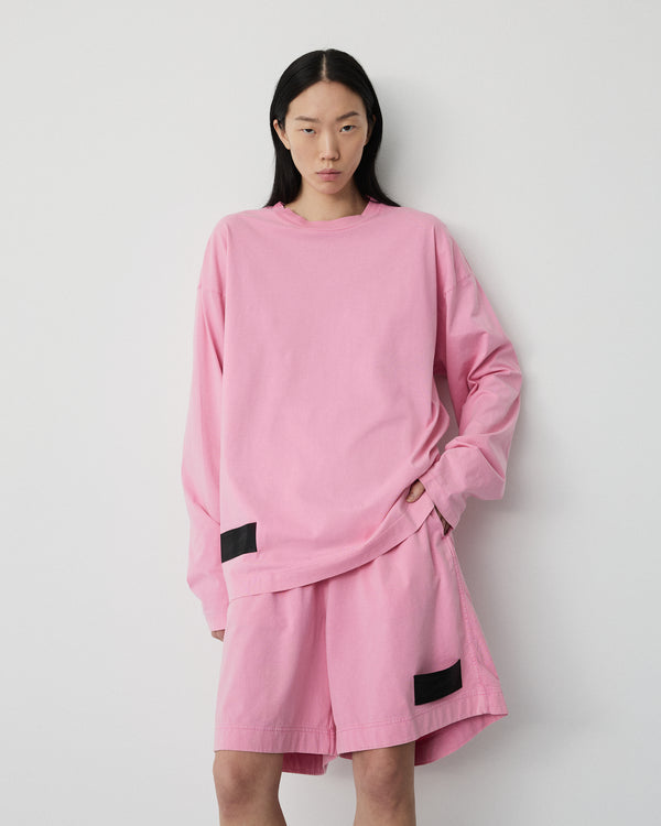 Full long sleeve t-shirt | Washed orchid pink jersey