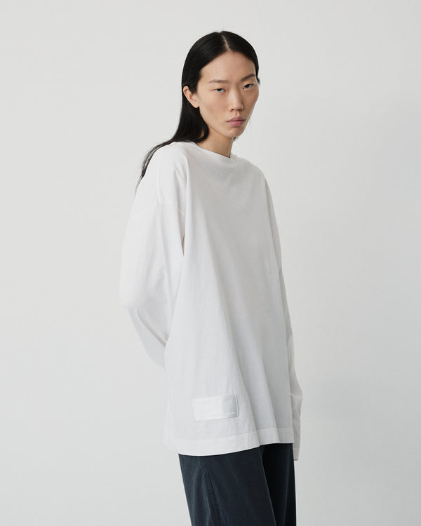 Full long sleeve t-shirt | Washed white jersey