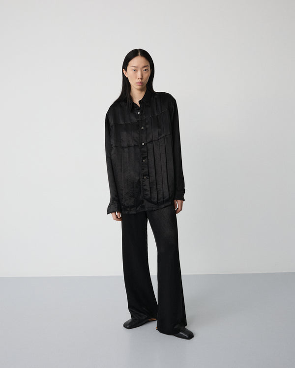 High shirt |  Shiny black Acetate