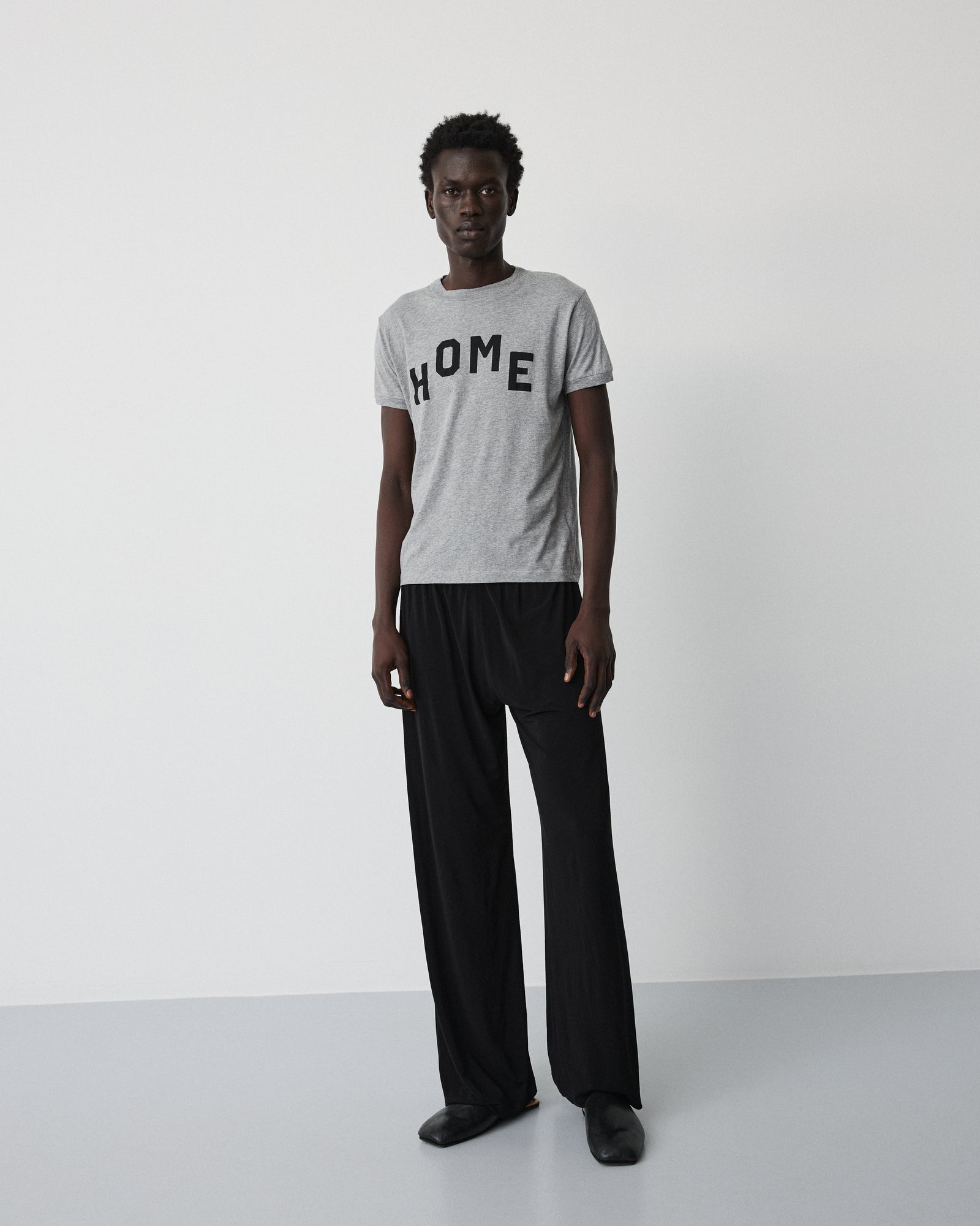 Smooth home t-shirt | Washed grey melange Jersey