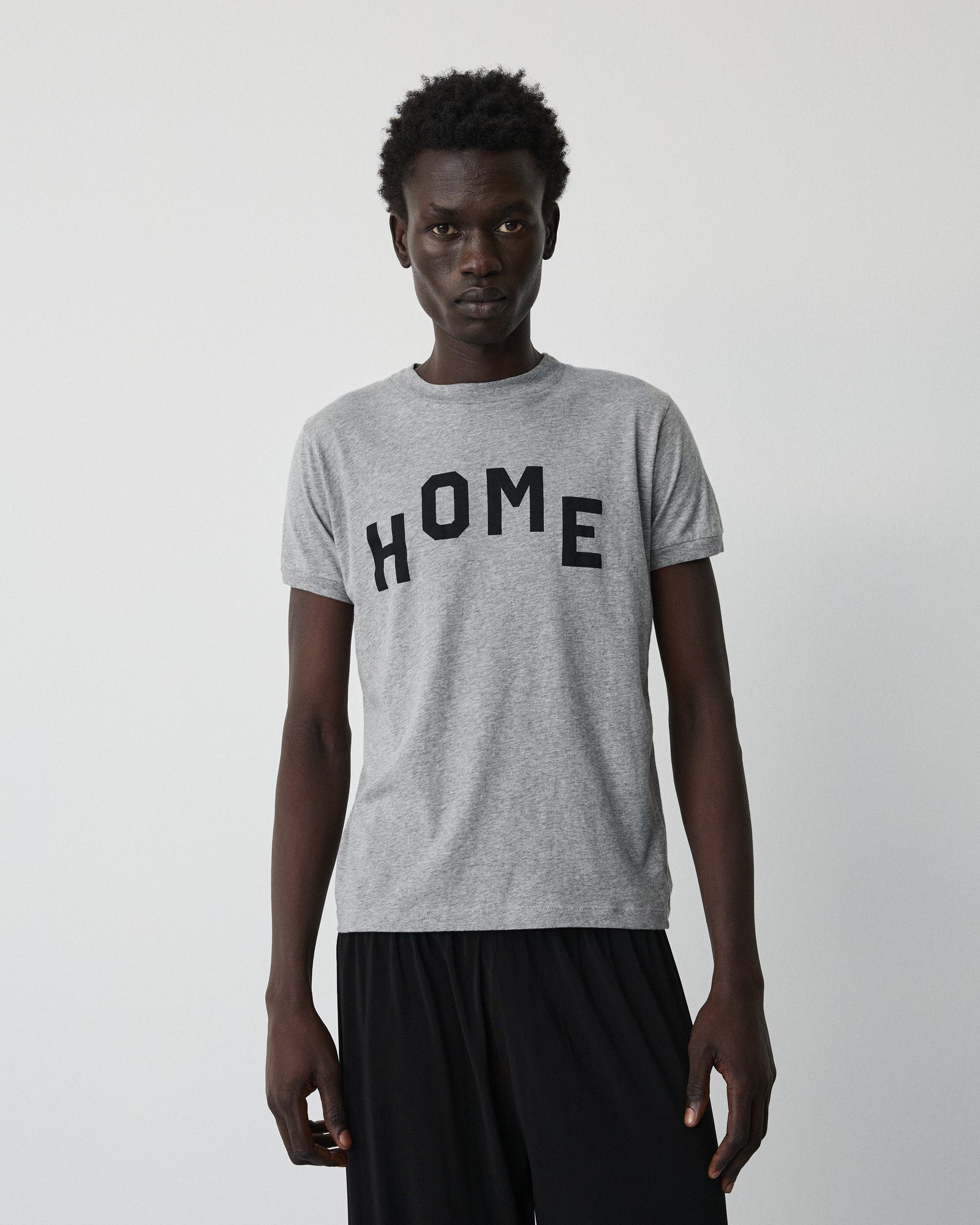 Smooth home t-shirt | Washed grey melange Jersey