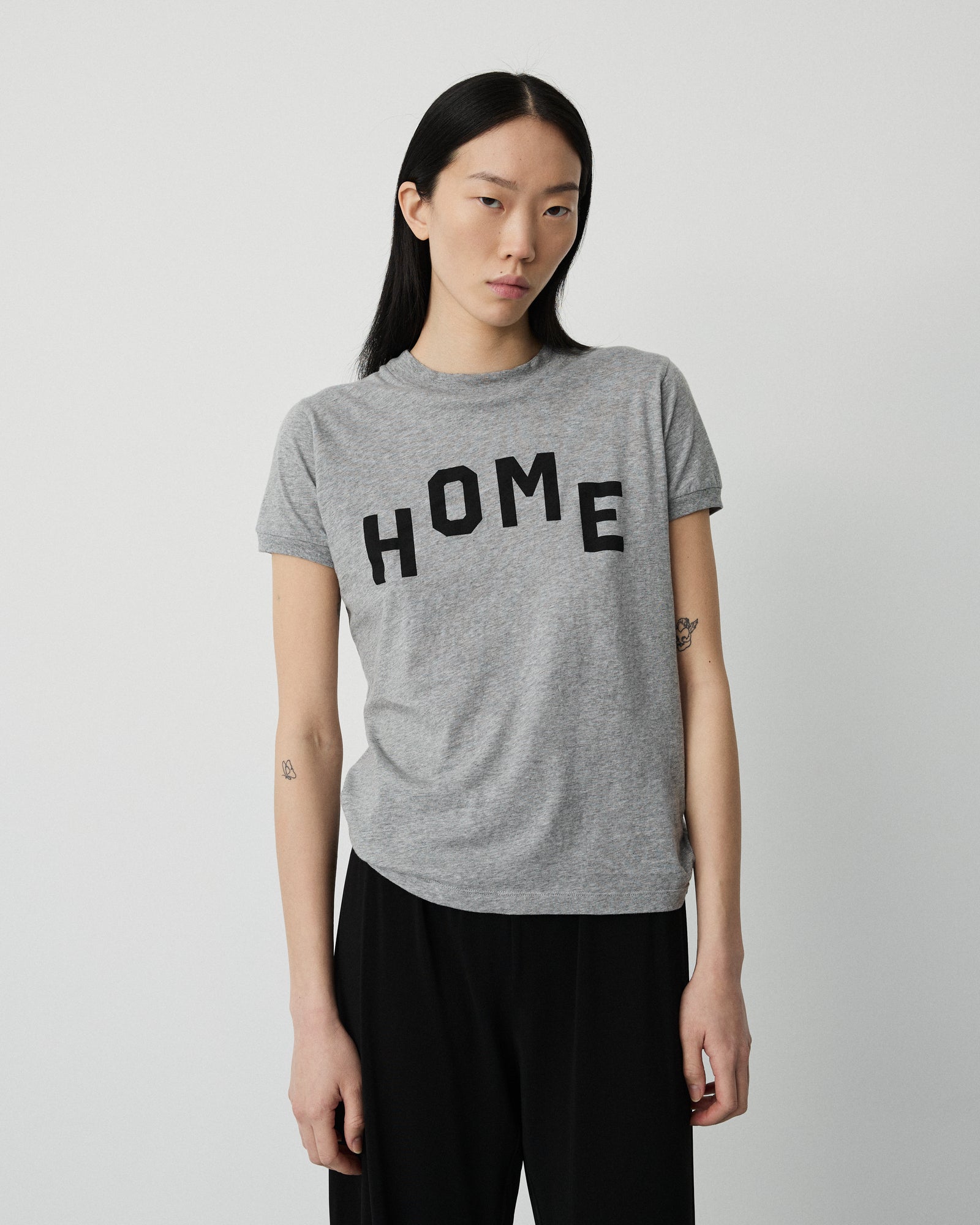 Smooth home t-shirt | Washed grey melange Jersey