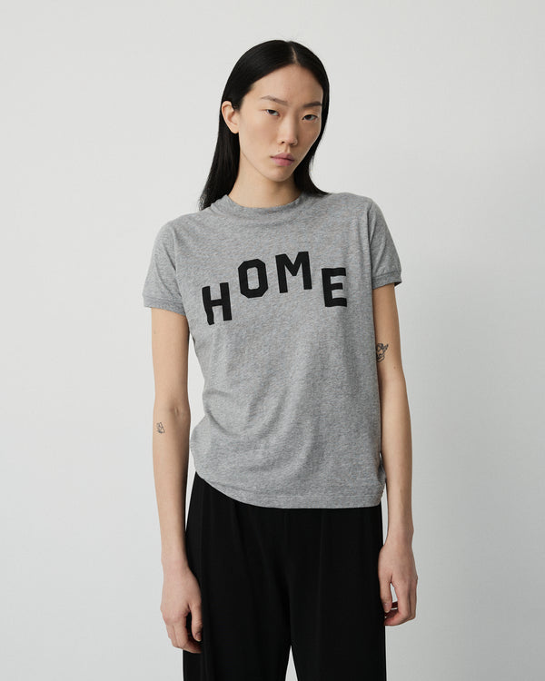 Smooth home t-shirt | Washed grey melange Jersey