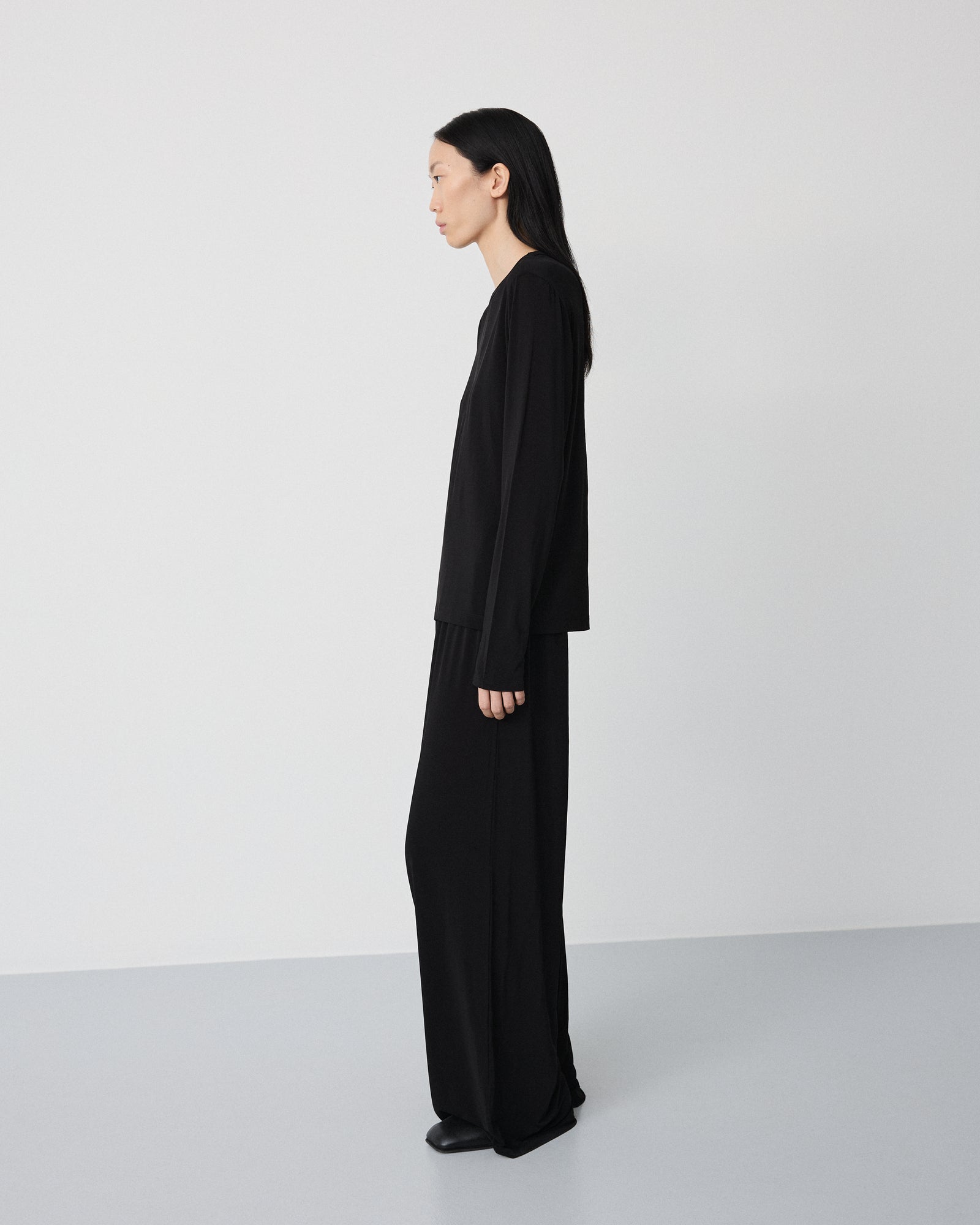 Love long sleeve shirt | Sheer black Viscose