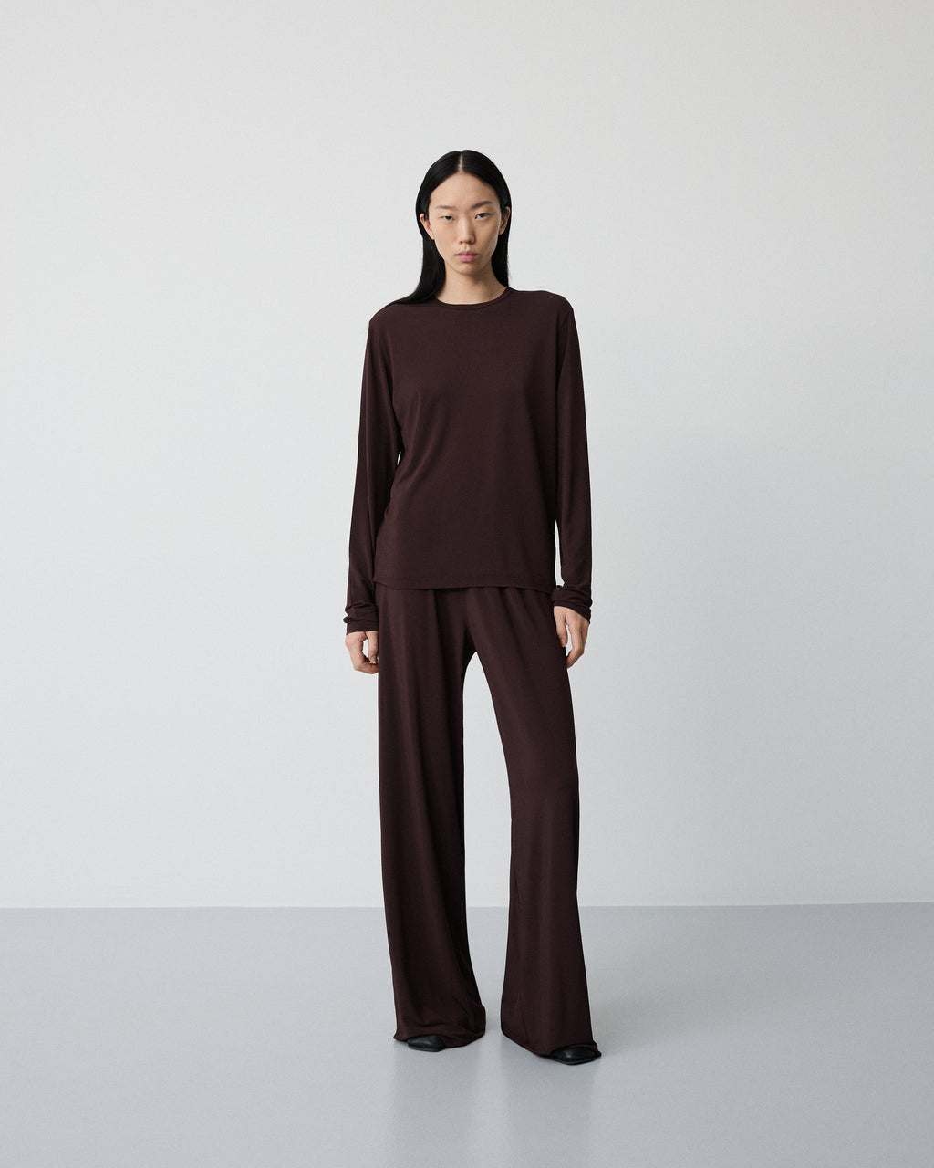 Love long sleeve shirt | Sheer cherry brown Viscose