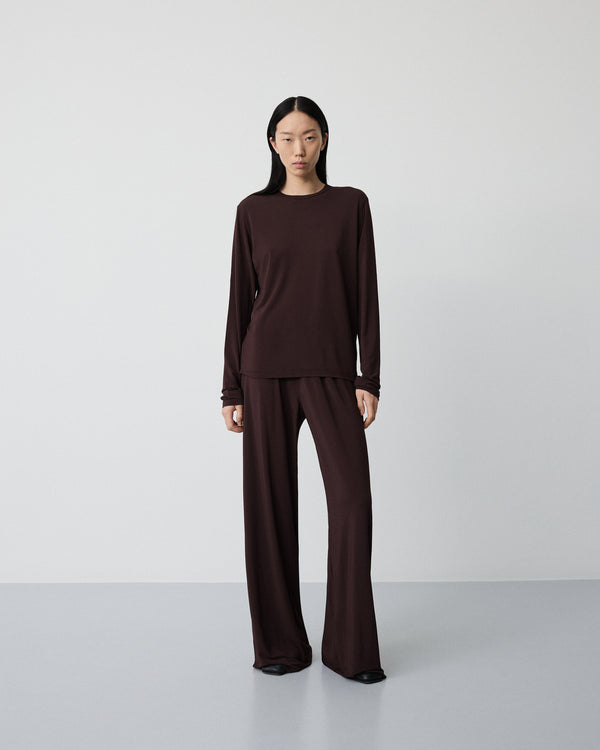 Love long sleeve shirt | Sheer cherry brown Viscose