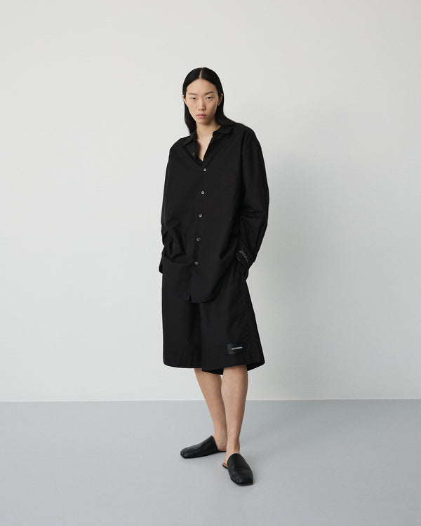 Night shorts | Black Poplin
