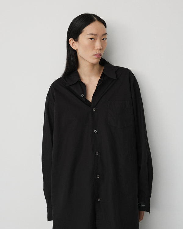 Night shirt | Black Poplin