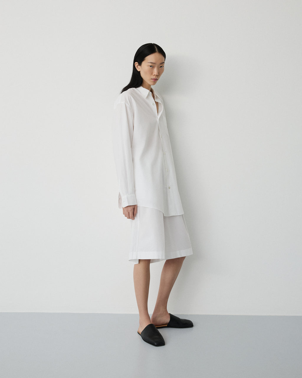 Night shirt | White Poplin