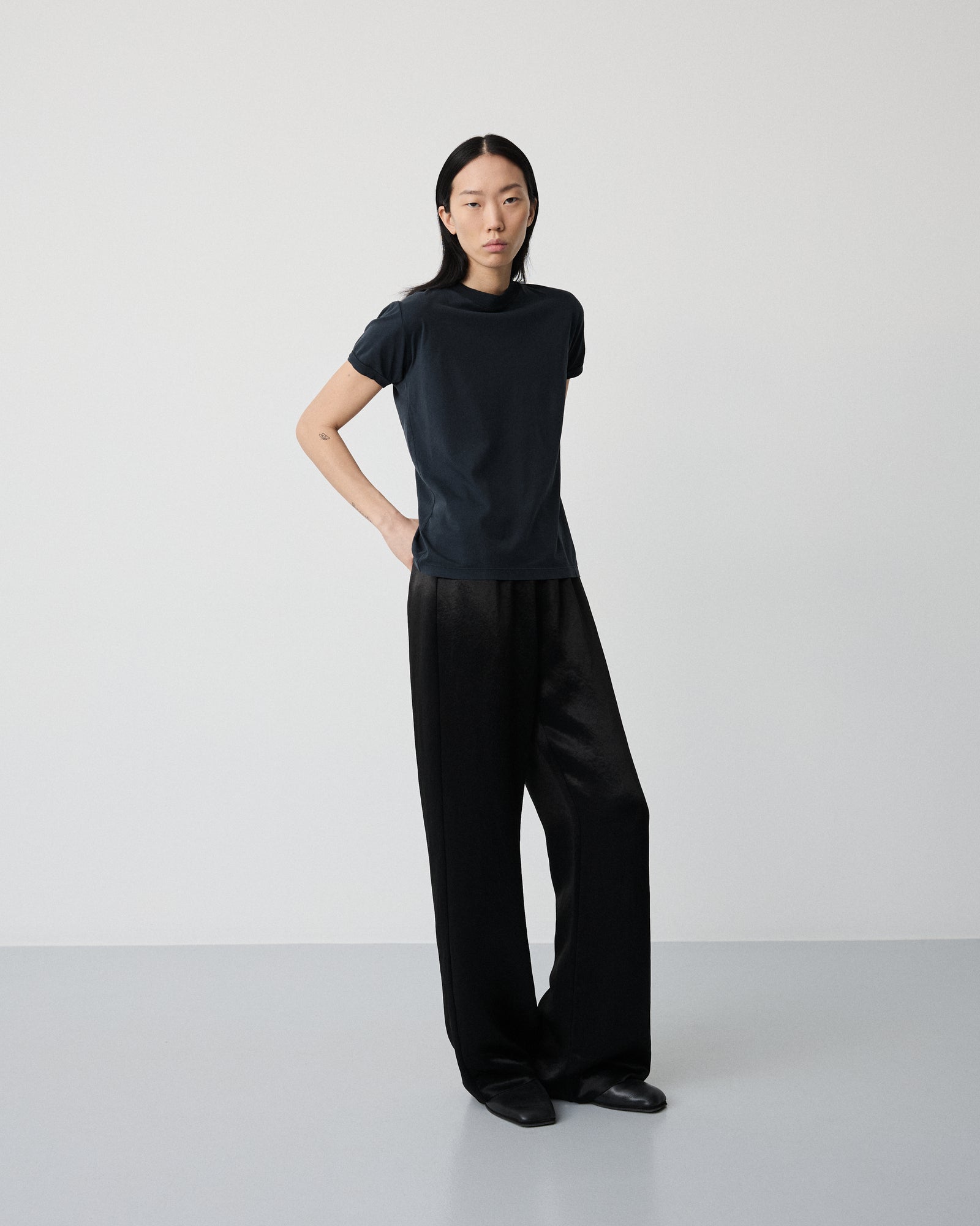 Smooth t-shirt | Washed black Jersey