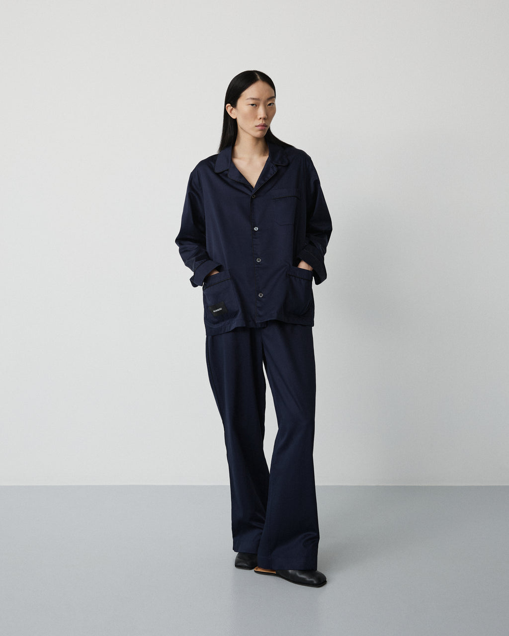 Sorbetto shirt | Blazer navy Sateen