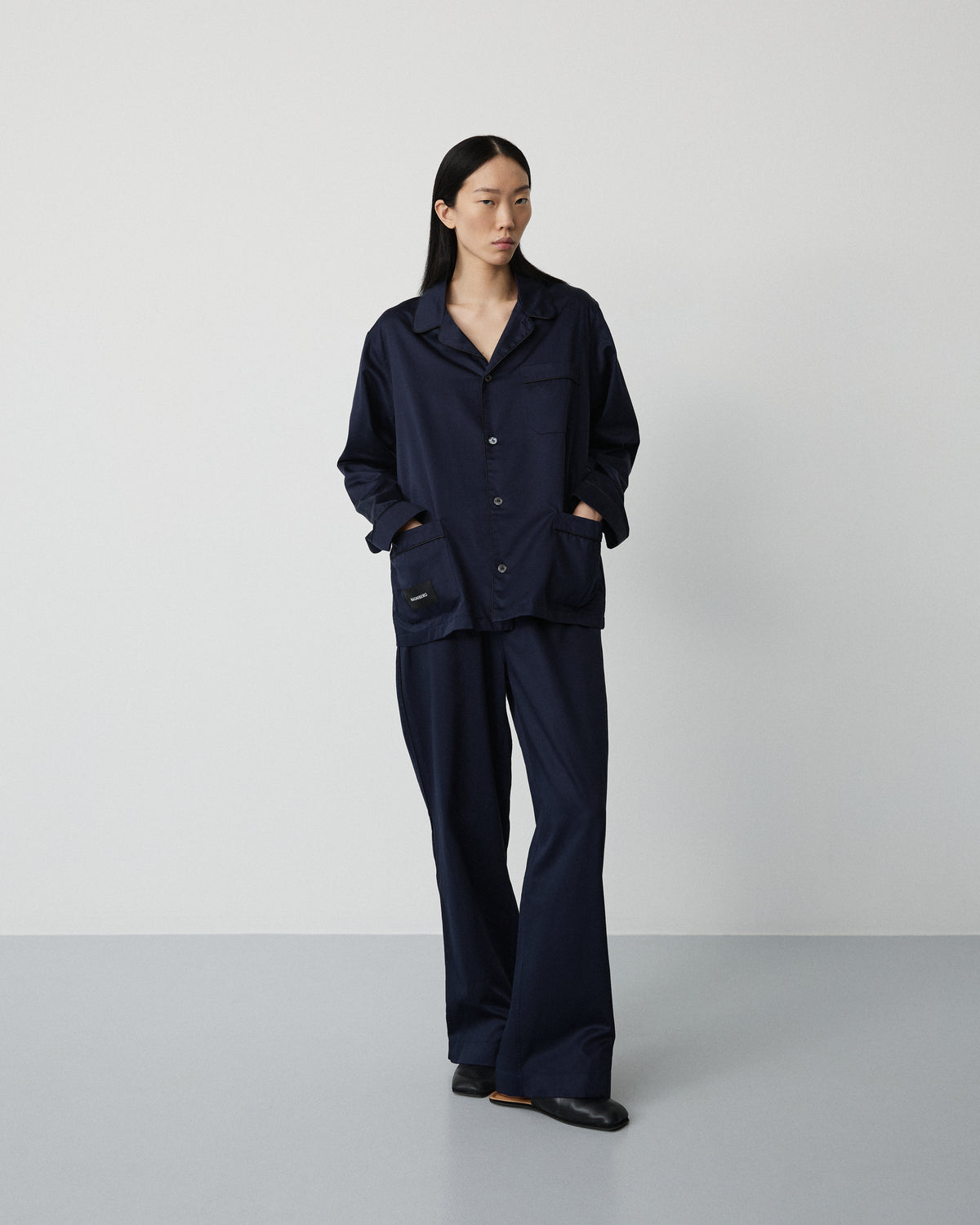 Sorbetto shirt | Blazer navy Sateen