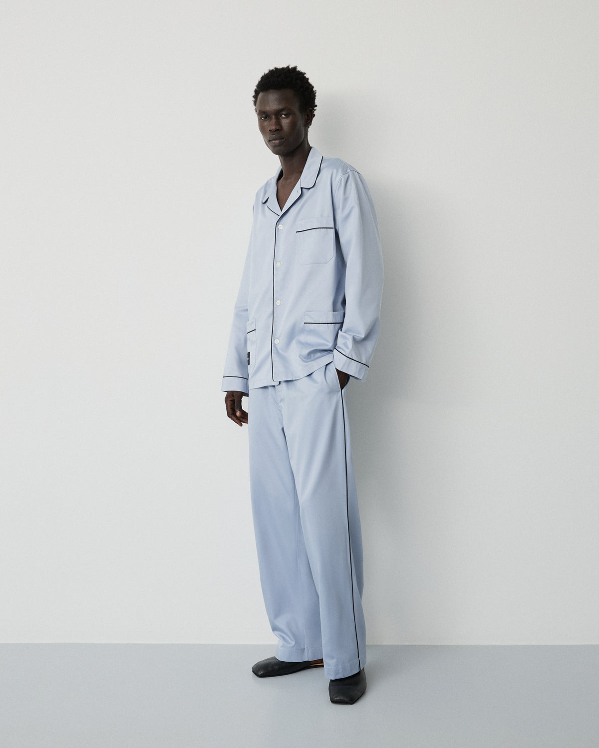 Sorbetto shirt | Haze blue Sateen
